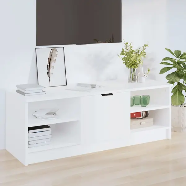 Gossi comoda tv, alb, 102x35,5x36,5 cm, lemn compozit