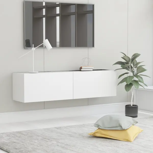 Gossi comoda tv, alb, 120 x 30 x 30 cm, lemn prelucrat