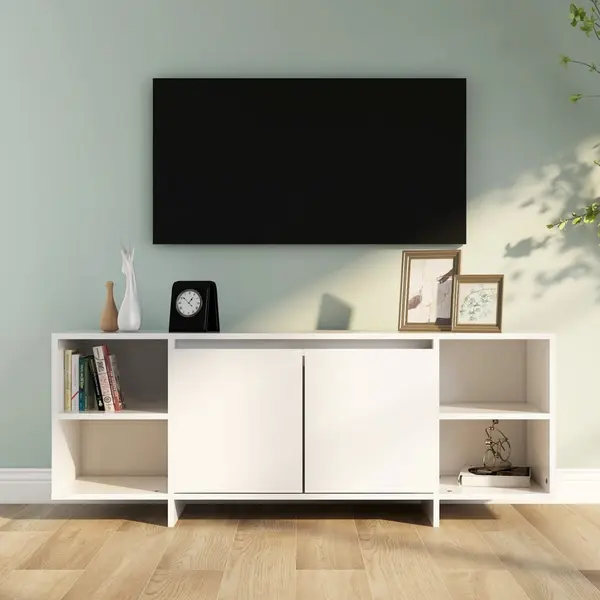 Gossi comoda tv, alb, 130x35x50 cm, pal
