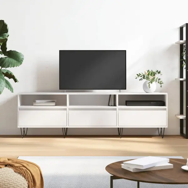 Gossi comoda tv, alb, 150x30x44,5 cm, lemn prelucrat