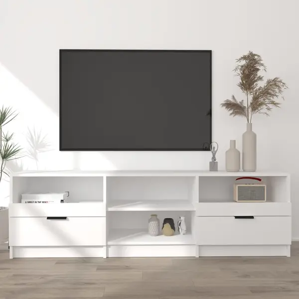 Gossi comoda tv, alb, 150x33,5x45 cm, lemn prelucrat
