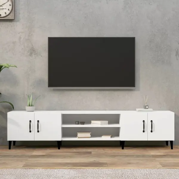 Gossi comoda tv, alb, 180x31,5x40 cm, lemn prelucrat