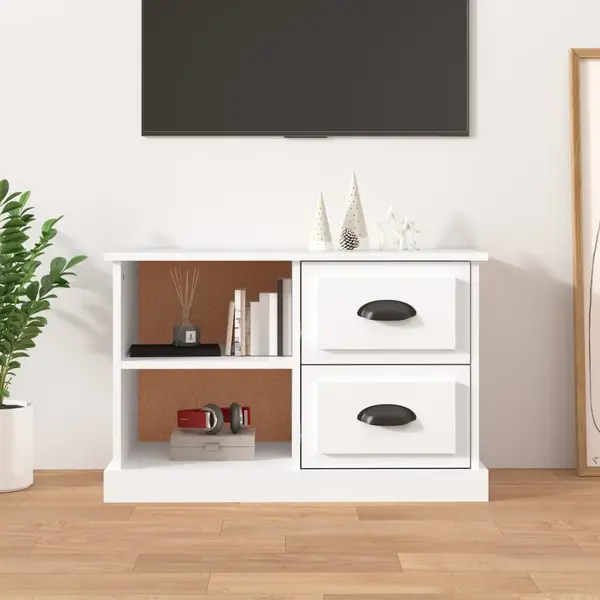 Gossi comoda tv, alb, 73x35,5x47,5 cm, lemn prelucrat