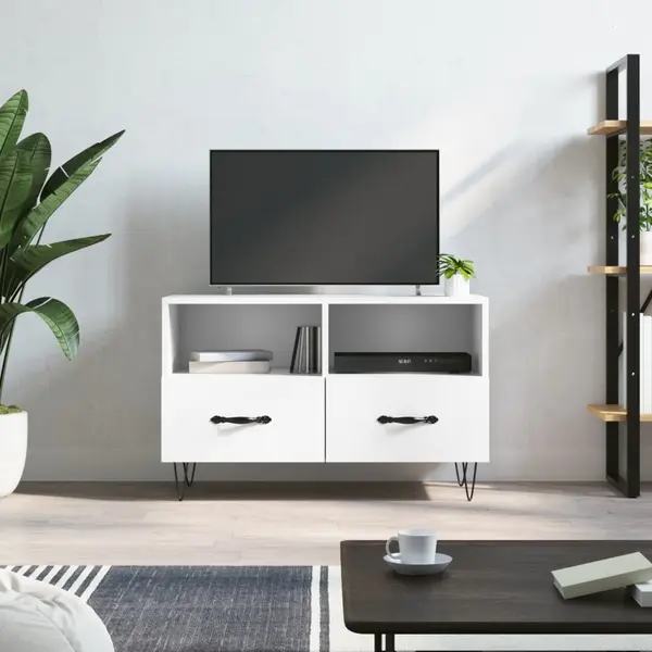 Gossi comoda tv, alb, 80x36x50 cm, lemn prelucrat