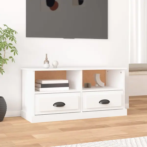 Gossi comoda tv, alb, 93x35,5x45 cm, lemn prelucrat