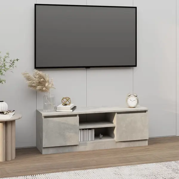 Gossi comoda tv cu usa, gri beton, 102x30x36 cm