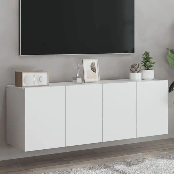 Gossi comoda tv de perete, 2 buc. alb, 60x30x41 cm