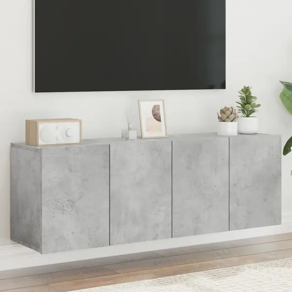 Gossi comoda tv de perete, 2 buc. gri beton, 60x30x41 cm