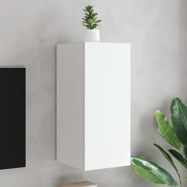 Gossi comoda tv de perete cu lumini led, alb, 30,5x35x70 cm