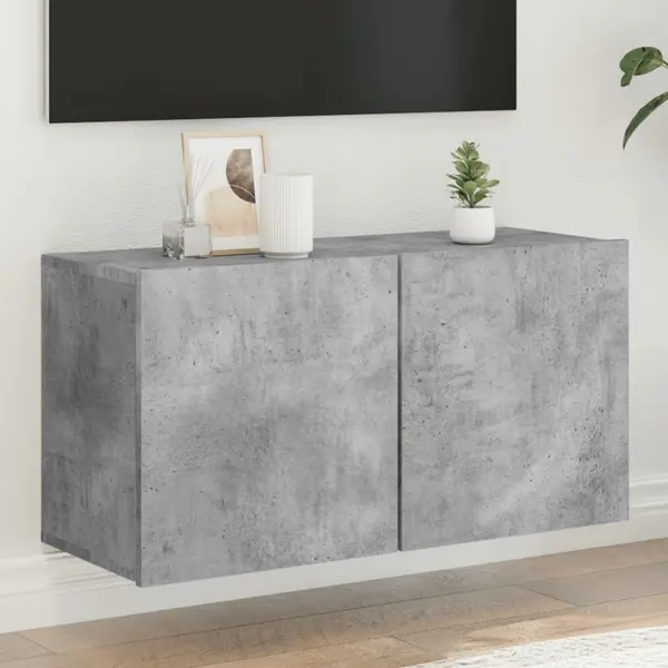 Gossi comoda tv de perete, gri beton, 80x30x41 cm