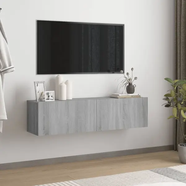Gossi comoda tv de perete, gri sonoma, 120x30x30 cm, lemn compozit