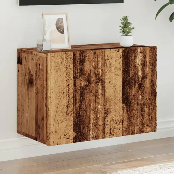 Gossi comoda tv de perete, lemn vechi, 60x30x41 cm