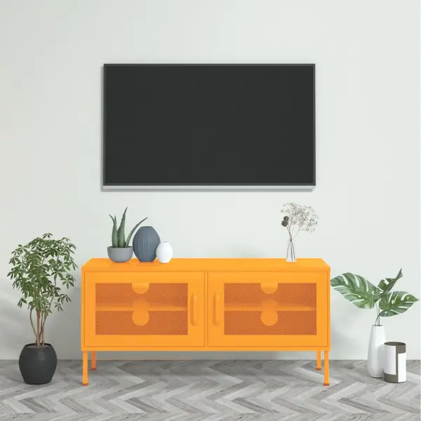 Gossi comoda tv, galben mustar, 105x35x50 cm, otel