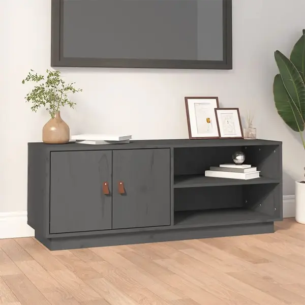 Gossi comoda tv, gri, 105x34x40 cm, lemn masiv de pin