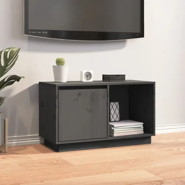 Gossi comoda tv, gri, 74x35x44 cm, lemn masiv de pin
