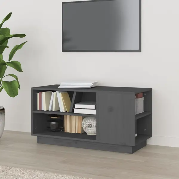 Gossi comoda tv, gri, 80x35x40,5 cm, lemn masiv de pin