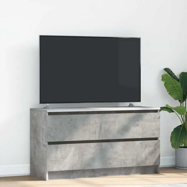 Gossi comoda tv, gri beton, 100x35x54 cm, lemn prelucrat
