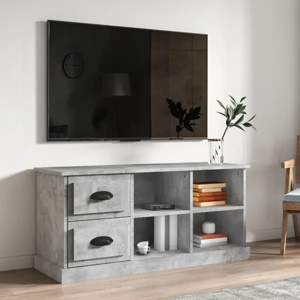 Gossi comoda tv, gri beton, 102x35,5x47,5 cm, lemn prelucrat