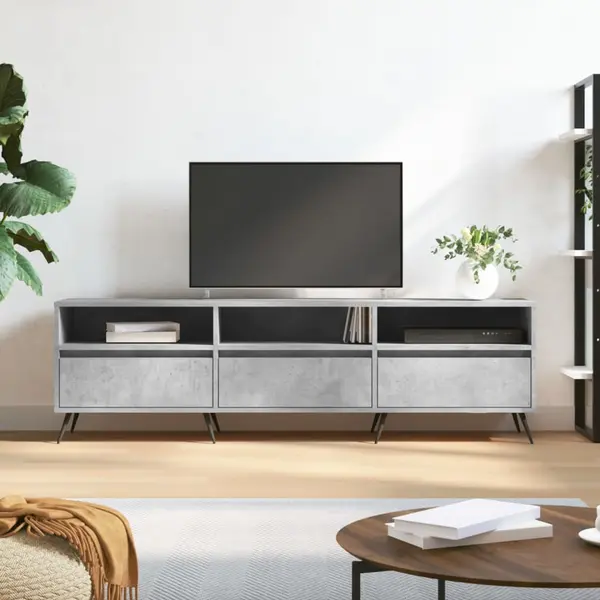 Gossi comoda tv, gri beton, 150x30x44,5 cm, lemn prelucrat