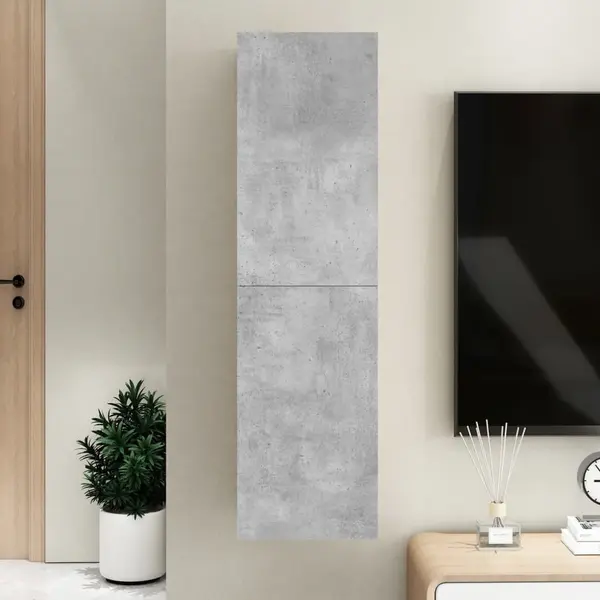 Gossi comoda tv, gri beton, 30,5x30x110 cm, lemn prelucrat
