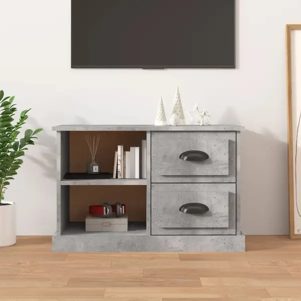 Gossi comoda tv, gri beton, 73x35,5x47,5 cm, lemn prelucrat