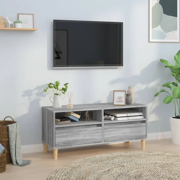 Gossi comoda tv, gri sonoma, 100x34,5x44,5 cm, lemn prelucrat