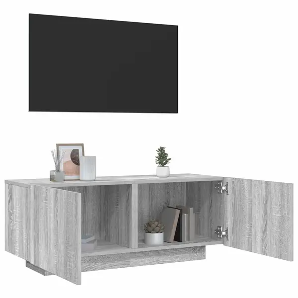 Gossi comoda tv, gri sonoma, 100x35x40 cm, lemn prelucrat