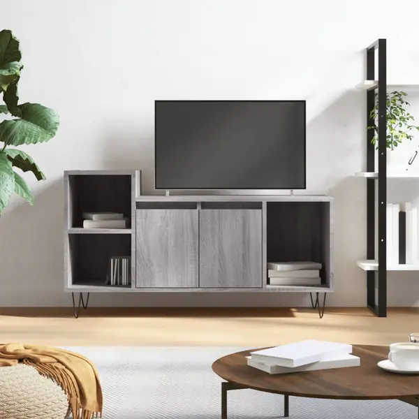 Gossi comoda tv, gri sonoma, 100x35x55 cm, lemn prelucrat