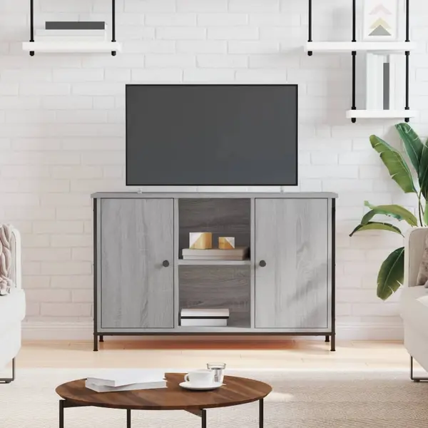 Gossi comoda tv, gri sonoma, 100x35x65 cm, lemn compozit