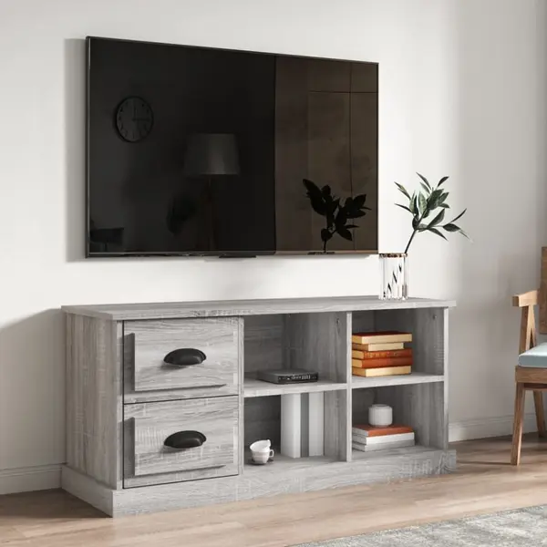 Gossi comoda tv, gri sonoma, 102x35,5x47,5 cm, lemn prelucrat