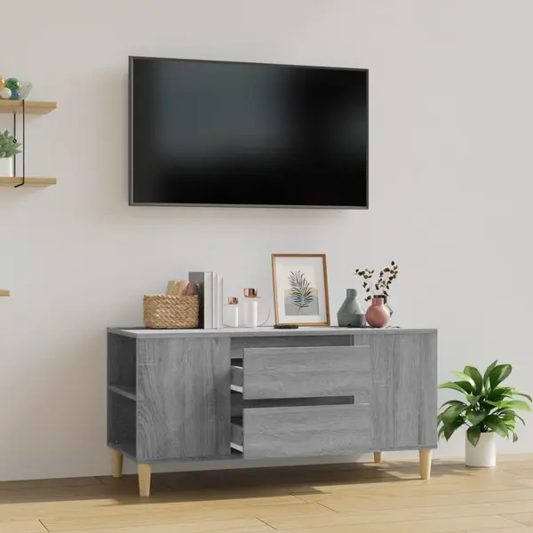 Gossi comoda tv, gri sonoma, 102x44,5x50 cm, lemn prelucrat