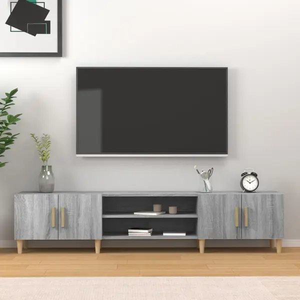 Gossi comoda tv, gri sonoma, 180x31,5x40 cm, lemn prelucrat