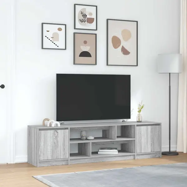 Gossi comoda tv, gri sonoma, 188,5x41x50 cm, lemn prelucrat