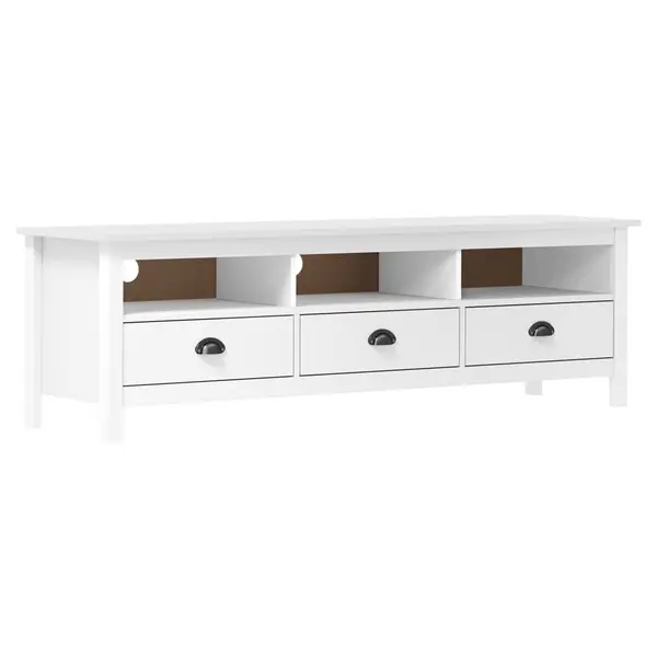 Gossi comoda tv hill, alb, 158x40x47 cm, lemn masiv de pin