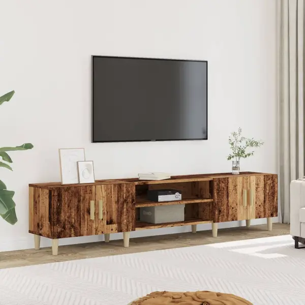 Gossi comoda tv, lemn vechi, 180x31,5x40 cm, lemn prelucrat