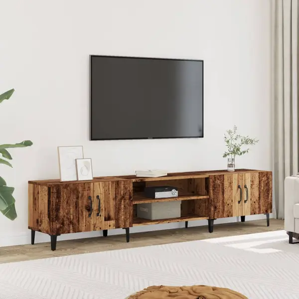 Gossi comoda tv, lemn vechi, 180x31,5x40 cm, lemn prelucrat