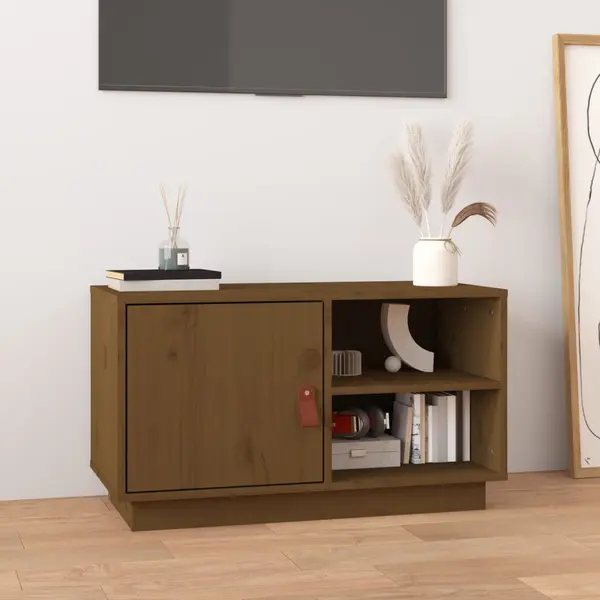 Gossi comoda tv, maro miere, 70x34x40 cm, lemn masiv de pin