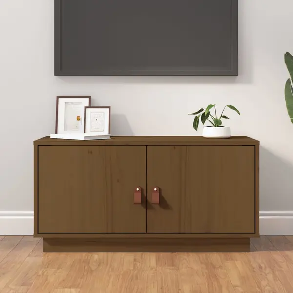Gossi comoda tv, maro miere, 80x34x40 cm, lemn masiv de pin