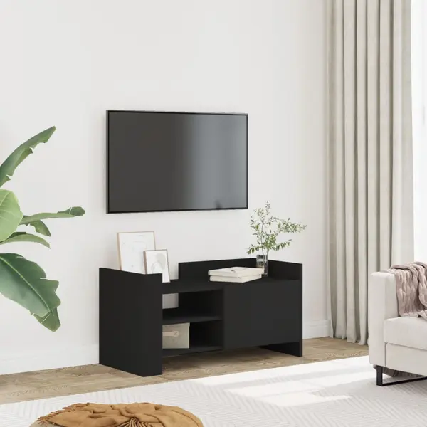 Gossi comoda tv, negru, 80x35x40 cm, lemn prelucrat