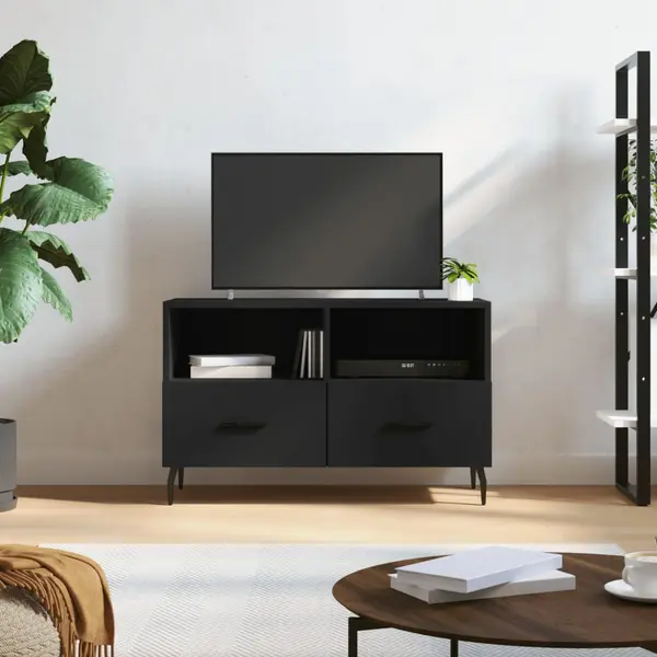 Gossi comoda tv, negru, 80x36x50 cm, lemn prelucrat