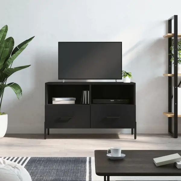 Gossi comoda tv, negru, 80x36x50 cm, lemn prelucrat