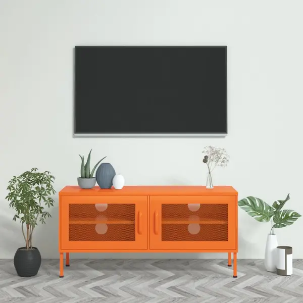 Gossi comoda tv, portocaliu, 105x35x50 cm, otel