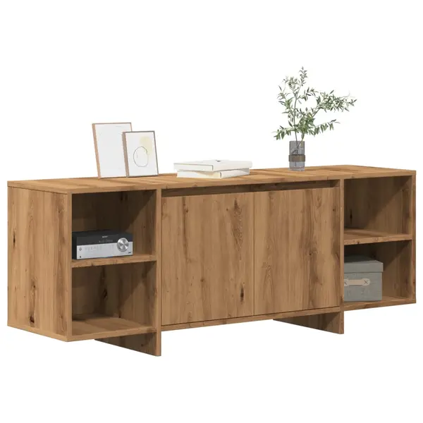 Gossi comoda tv, stejar artizanal, 130x35x50 cm, lemn prelucrat