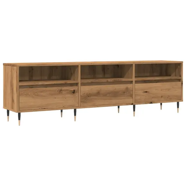 Gossi comoda tv, stejar artizanal, 150x30x44,5 cm, lemn prelucrat
