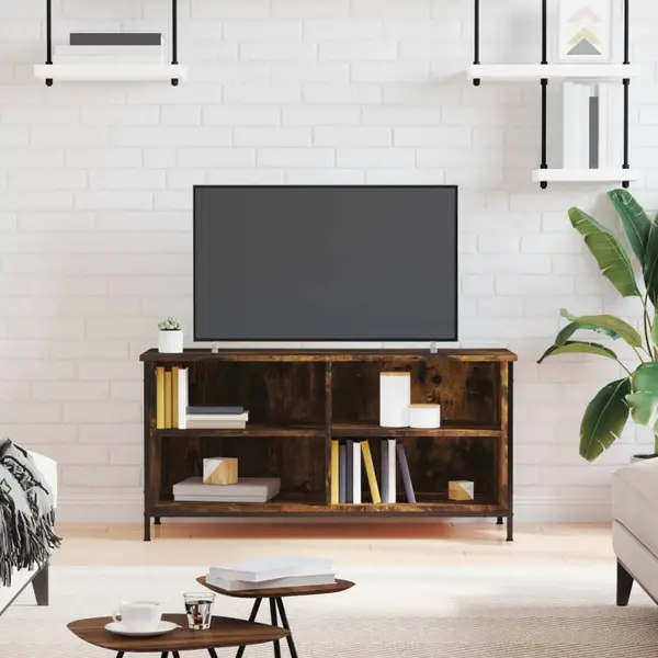 Gossi comoda tv, stejar fumuriu, 100x40x50 cm, lemn prelucrat