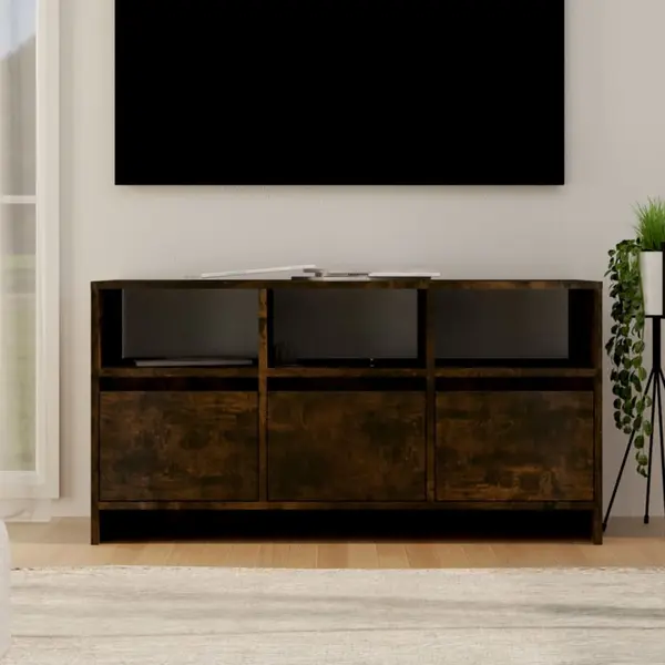 Gossi comoda tv, stejar fumuriu, 102x37,5x52,5 cm, lemn prelucrat