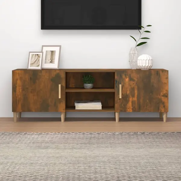 Gossi comoda tv, stejar fumuriu, 150x30x50 cm, lemn prelucrat