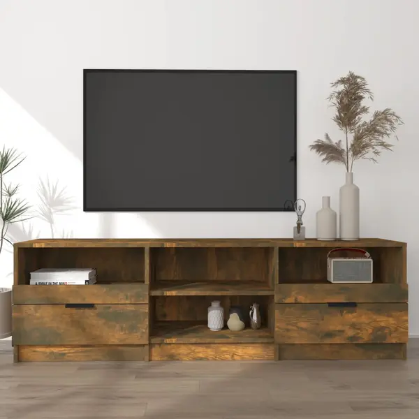 Gossi comoda tv, stejar fumuriu, 150x33,5x45 cm, lemn prelucrat