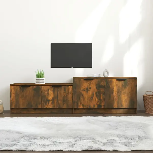 Gossi comoda tv, stejar fumuriu, 158,5x36x45 cm, lemn prelucrat