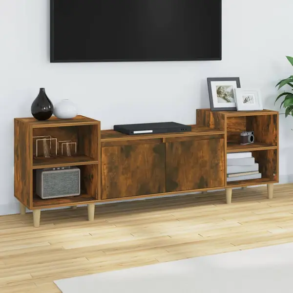 Gossi comoda tv, stejar fumuriu, 160x35x55 cm, lemn prelucrat